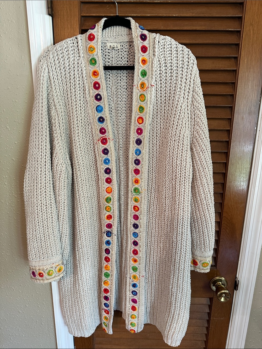 POL Chunky cable knit chenille oversized cardigan